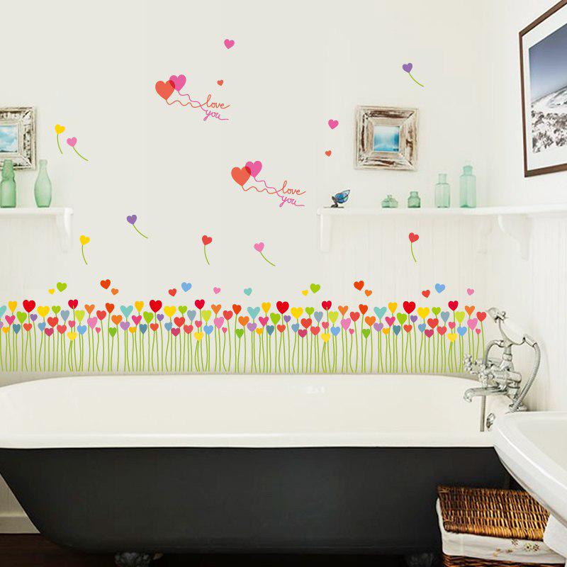 [Wall sticker] colorful heart grass wall stickers kitchen bathroom living room bedroom baseboard wal