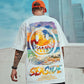 Oversized Hip Hop Tees Youth Trendy Personality T-shirts Summer Grimace Print Shirt O-neck Short Sleeve Casual Loose Pullover Men