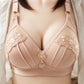 Plus Size Plus Cup Embroidered Lace Trim No Steel Ring No Seasonal Light Skin Friendly Fabric Thin Mould Cup Adjustable Soft Fashion Bra
