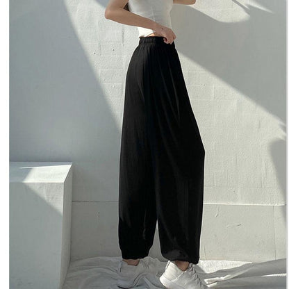 Women's Sports Pants Loose Trousers High Waist Wide Leg Pants Jogging Pants Bloomers