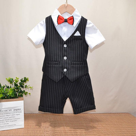 Boys Dress Summer Children's Small Suit Host Piano Costume Summer Handsome British Suit