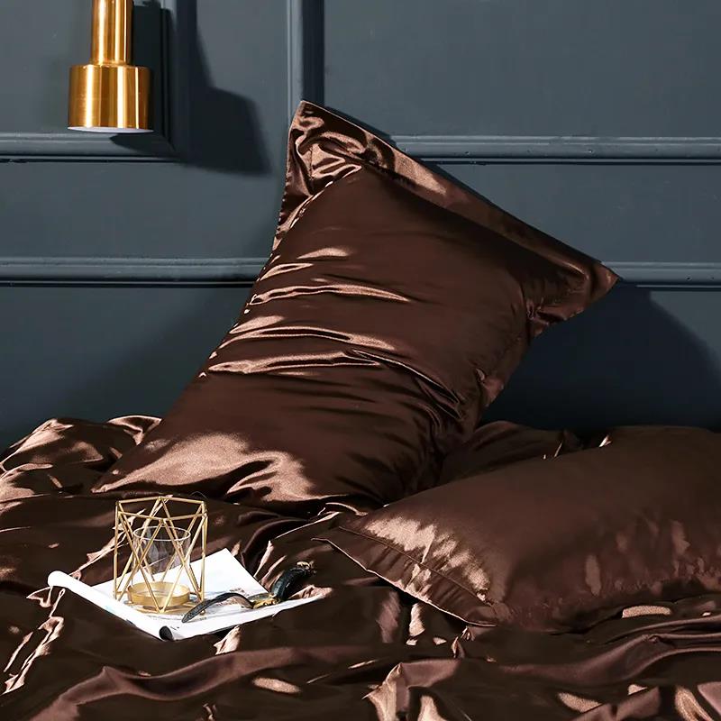 48*74cm Solid Color Silk Pillowcase Summer Mulberry Silk Pillowcase Pair Set