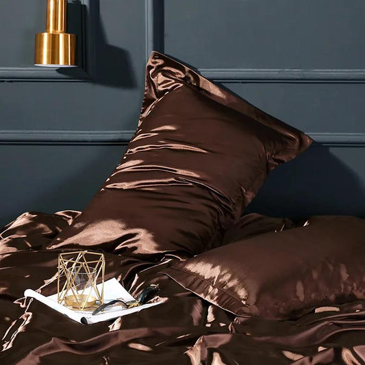 48*74cm Solid Color Silk Pillowcase Summer Mulberry Silk Pillowcase Pair Set