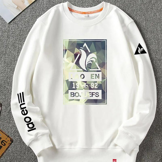 French Big Cock Sweater Men's Autumn Round Neck Loose Casual Plus Velvet Thick Sweatershirts