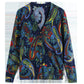 Autumn Winter Ladies V-Neck Cardigan Printing Sweater Coat