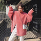Casual Soft Women Sweater Pullovers Long-sleeve Split-breasted Velvet Sweater Female Knitted Sweater