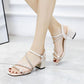 Size 34-39 Women Shiny Slippers Outdoor Bohemian Beach High Heels Wear-resistant Non-slip Office Lady Rhinestone Sexy Sandals
