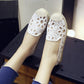 Lace Mesh Flat Shoes Women's Simple Casual Breathable One-step Lazy Shoes Women's Casual Flat Knitted Cloth Shoes