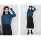 Pofulove Girl's New Half Turtleneck Sweater Korean version of loose lazy outer wear base sweater