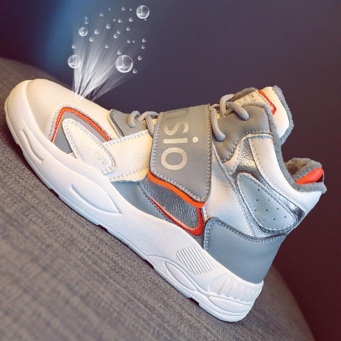 Women's Winter Plush Cotton Shoes Autumn Warm Flat Cotton Shoes Female Versatile Sports High-top Shoes