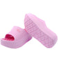 Wedge Heel Thick Bottom Women's One-word Slippers Wear Bohemian Plastic Foam Home Bathroom Slippers Ultra-light and Comfortable