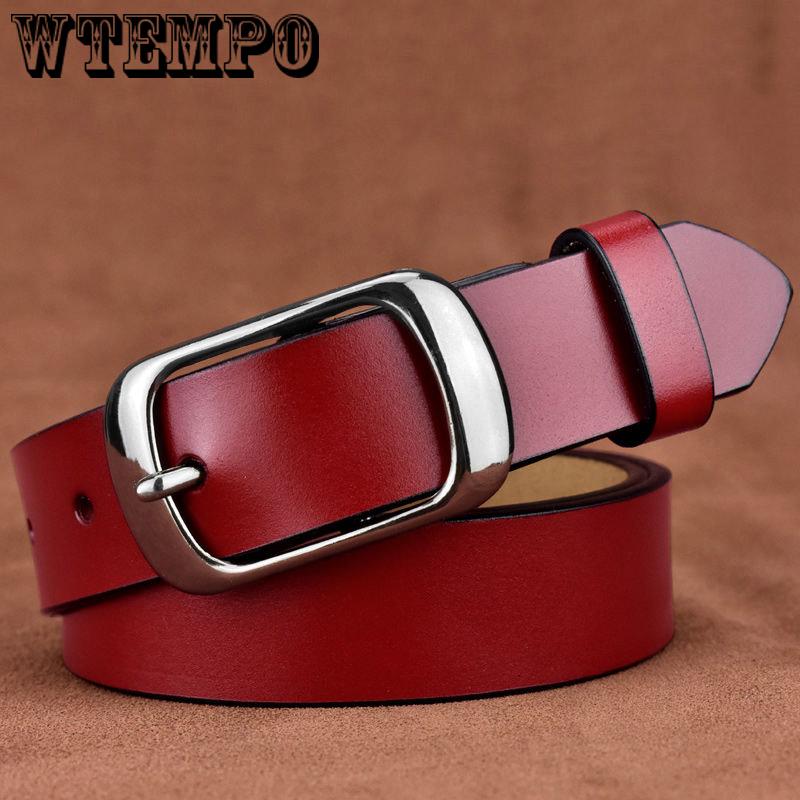 Leather Belts for Women Jeans Strap Vintage Metal Pin Buckle Fashion Style Trouser Cummerbunds