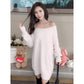 Women's Sweater Mid-length Loose Bag Hip Skirt Bottoming Round Neck Pullover Sweater Autumn and Winter