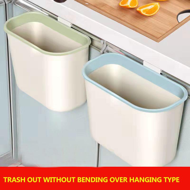 Kitchen Trash Can Vegetable Storage Hanging Bucket Household Cabinet Door Hanging PP Plastic Storage Bin Sundries Waste Paper Basket Home Organizer