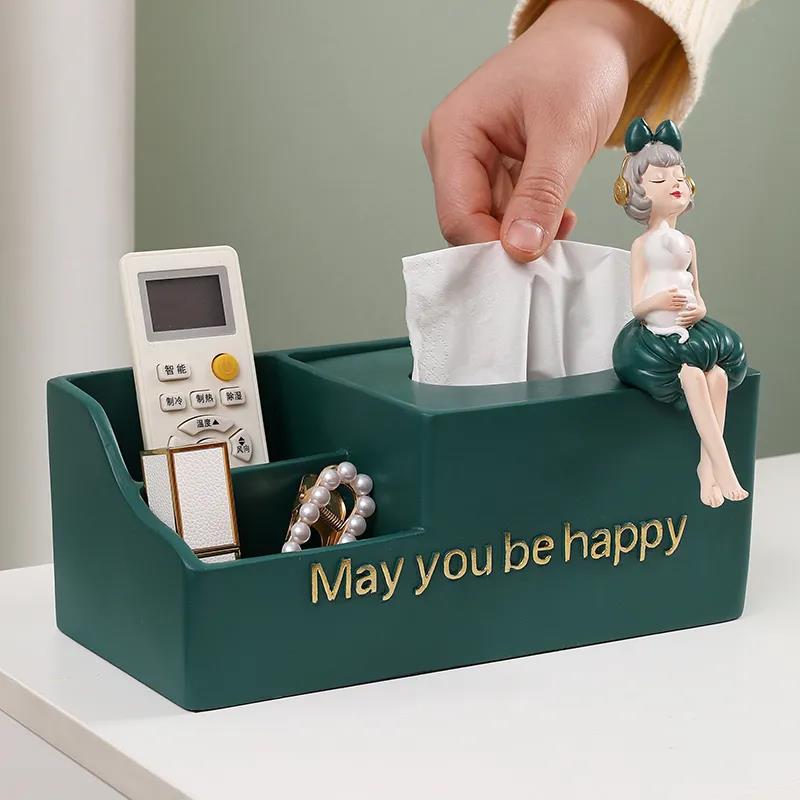 Pumping Tissue Box Meal Desktop Coffee Table Key Remote Storage Box Home Living Room Bedroom High-value Ornaments
