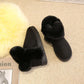 Hairy Ball Snow Boots Women Winter Korean Version of All-match Flat-bottomed Plus Velvet Warm Cotton Shoes Bread Shoes