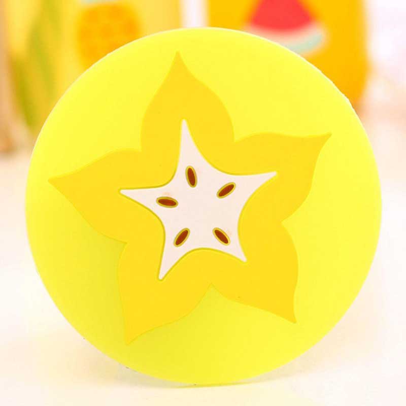 3pcs/5pcs/7pcs Simple Creative Coaster Colorful Jelly Color Fruit Shape Anti-scalding Non-slip Silicone Heat Insulation Pad Water Coaster