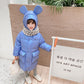 White Duck Down Girls Down Jacket Mid-length Warm Jacket Plus Velvet Thick Windproof Bright Surface Children's Clothing