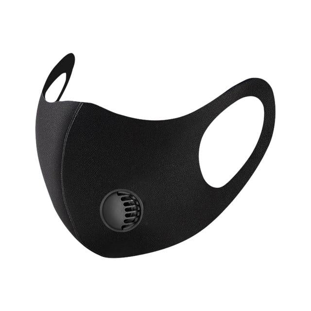 Cotton Black White Valve Mouth Face Masks Anti PM2.5 Dust Maske Washable Reusable Mouth Cover Filter