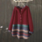 Plus Size Winter Jackets for Women Loose Casual Pullover Hooded  Parkas Coats Button Blouse Shirt Striped Lady Long Oversized Jacket and Coat