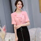 Chiffon Shirt Women's Short-sleeved V-neck Slim Slimming Casual Large Size Trumpet Sleeve Top Chiffon Temperament Shirt Easy To Wear Shirt