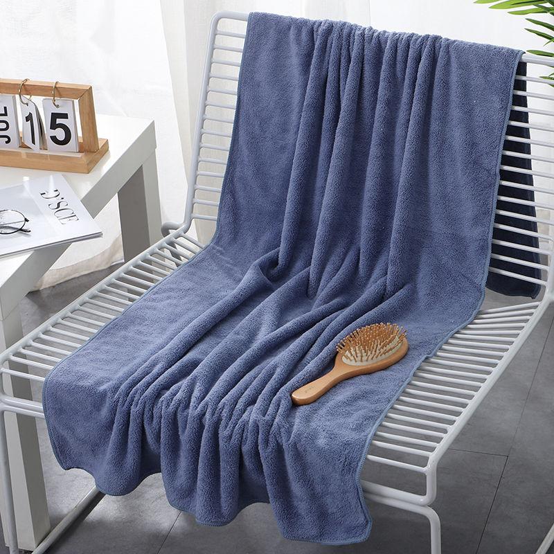 Bath Towel Flannel Fabric Soft Large Towel Set Thickened Chest Wrapped Pure Cotton Absorbent Soft Bath and Quick-drying