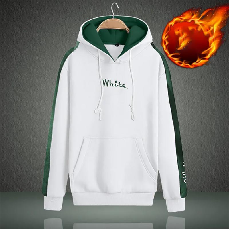 Mens Autumn Sweaters Plus Velvet Plus Size Thick Warm Sweatshirts Casual Loose Sports Fashion Sweater Men