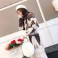Mid-length Loose Color Sweater Spring and Autumn Pullover Knit Bottoming Shirt Splicing Color Long-sleeved Bright Top
