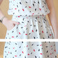 Cotton Short Off-shoulder Dress Floral Waist Slimming Dress Ladies Off-shoulder Dress Cotton Fabric Sweat-absorbent and Breathable