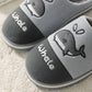 Autumn and Winter Cotton Slippers Men's and Women's Slippers Indoor Warmth Flat-bottomed Cotton Shoes with Bear Pattern