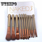 12Pcs Professional Eyes Makeup Brushes Set Wood Handle Eyeliner Blending Powder Smudge Brush