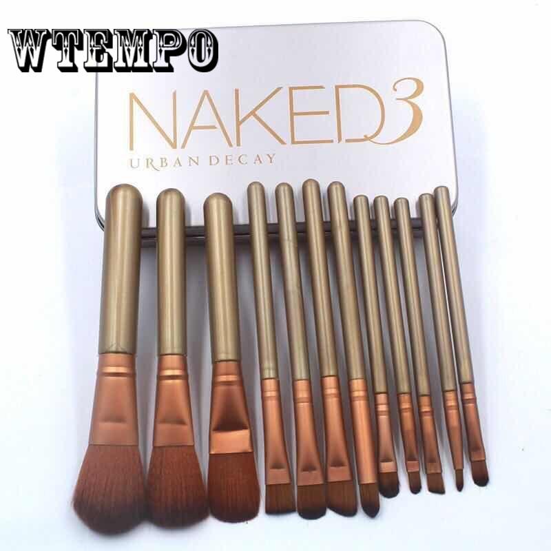 12Pcs Professional Eyes Makeup Brushes Set Wood Handle Eyeliner Blending Powder Smudge Brush