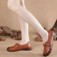Women's Spring and Autumn National Style Soft Soled Leather Shoes Plus Size Non Slip Flat Single Leather Shoes