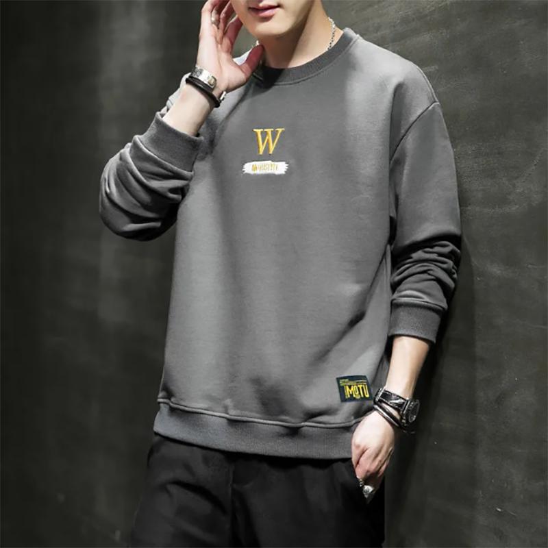 Sweater Men's Autumn Round Neck Long-sleeved Hong Kong Style Ins Trend Loose Sweatshirts Men's Clothes