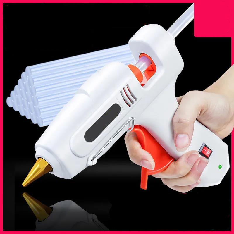 White Electric-hot Melt Gun Household DIY Repair Tool 90W Mini Glue Gun Student Tool Use 7mm Glue Stick
