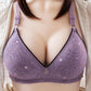 Gathering Large Size Comfortable Sexy Charming Breathable Skin-Friendly Jacquard Decoration Exquisite Pendant No Steel Ring Side Slim Mould Cup Bra