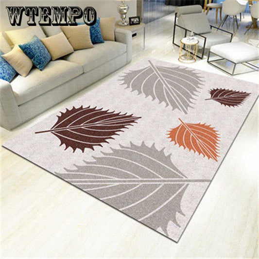 High Quality Art Maple Leaf Plant Printing Carpet For Living Room Bedroom Anti-slip Floor Mat