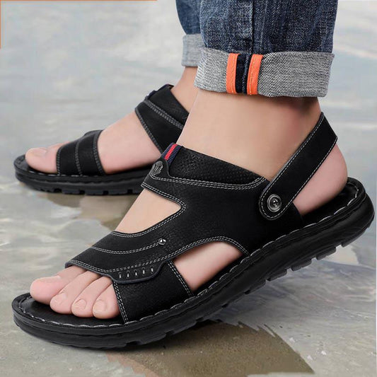 Fashion Men's Sandals Casual Shoes Male Leather Summer Breathable Beach Sandals Sandals for Men