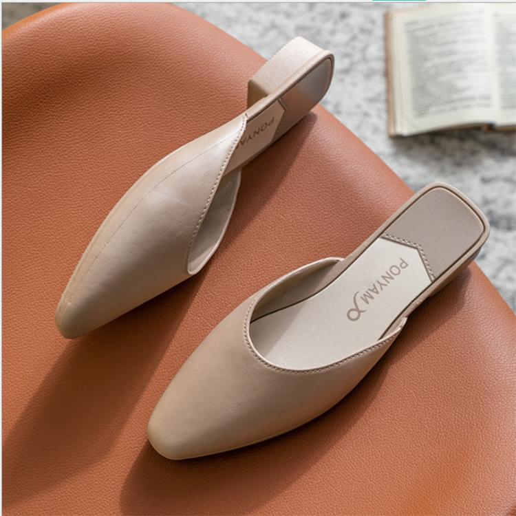 WTEMPO Slippers sandals Women Wrap toe Low-heeled Kick Lazy Flip Flop Beach Bedroom Home Go Out
