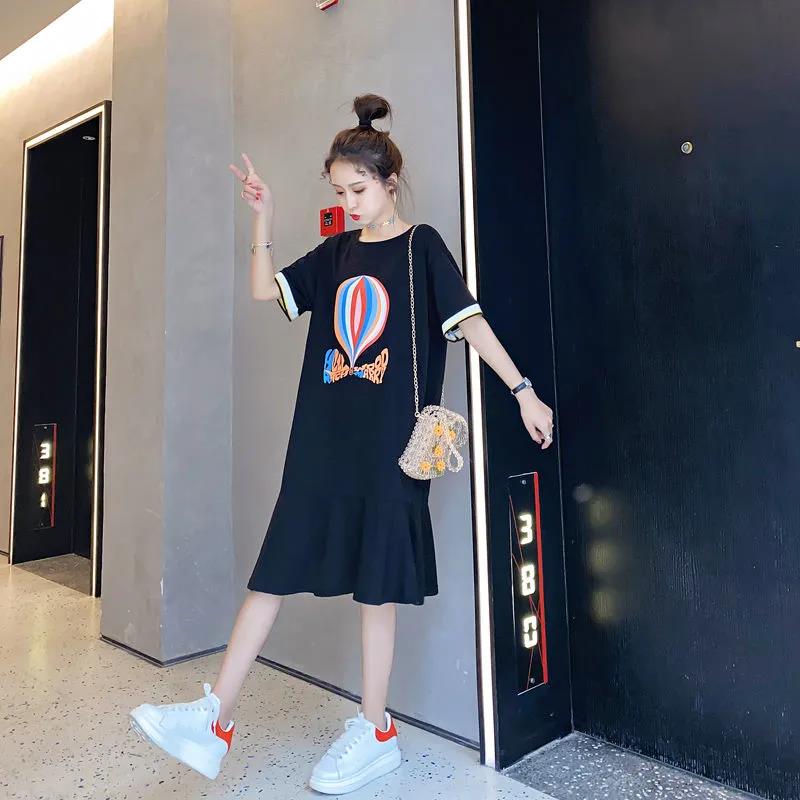 Balloon Ruffle Women's Summer Dress Short Sleeve Round Neck Printing  Daily Wear Office Dating Party