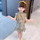 Children Dress Spring Summer Broken Flower Kids Clothing  Baby Girls Clothing Sleeveless Cheongsam Dress Girl