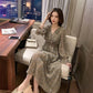 Summer Beach Maxi Dress Boho Chiffon Dress Floral V-Neck Ruffles Wrap Casual Party Dress Vestidos