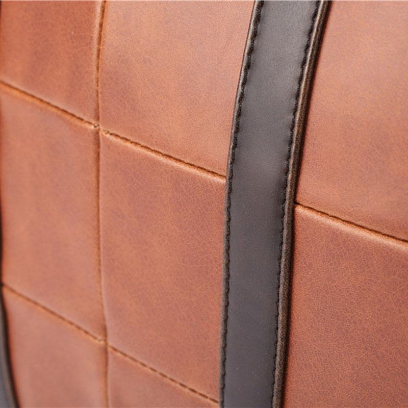 Business briefcase men retro large capacity zipper PU leather anti-theft waterproof wearable handbag