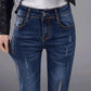 Spring and Autumn Stretch Korean Pencil Pants Skinny High-waisted Jeans Women's Little Feet Trousers