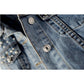 Women's Blue Long Sleeve Denim Jacket Casual Short Outwear Coat