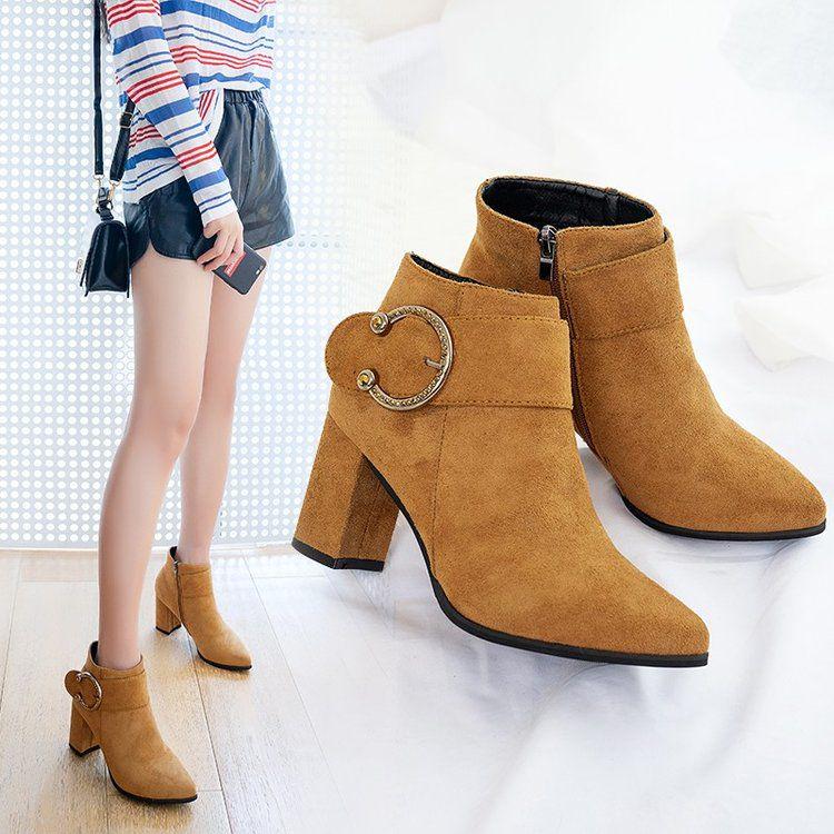 Women Boots Thin Heel Ankle Boots For Women Fashion High Heel Casual Women Shoes