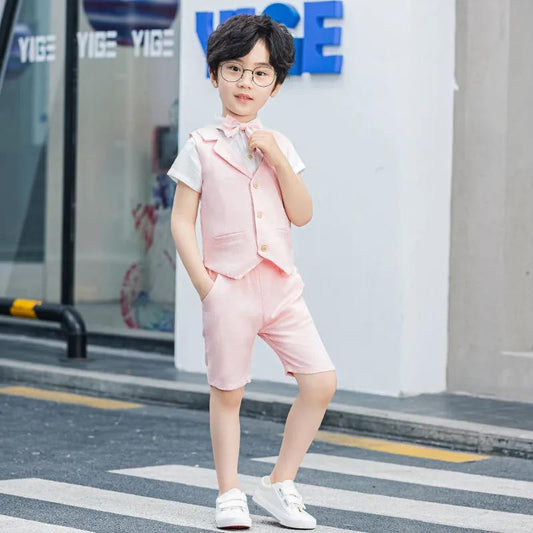 Children's Day Children's Suit Suit Flower Girl Dress Piano Performance Suit Vest Boy Little Host Boy Suit Summer