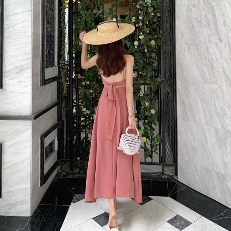 Hong Kong Style Female Summer Cold Wind Retro Temperament  Dress