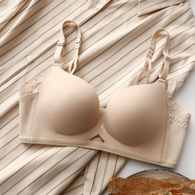 Thin Section Small Chest Gathered Underwear Women No Steel Ring To Receive Auxiliary Breasts Anti-sagging Seamless One-piece Bra Women
