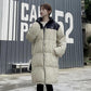 Couple Style Down Jacket Women Mid-length Korean Loose White Duck Down Color Matching Jacket
